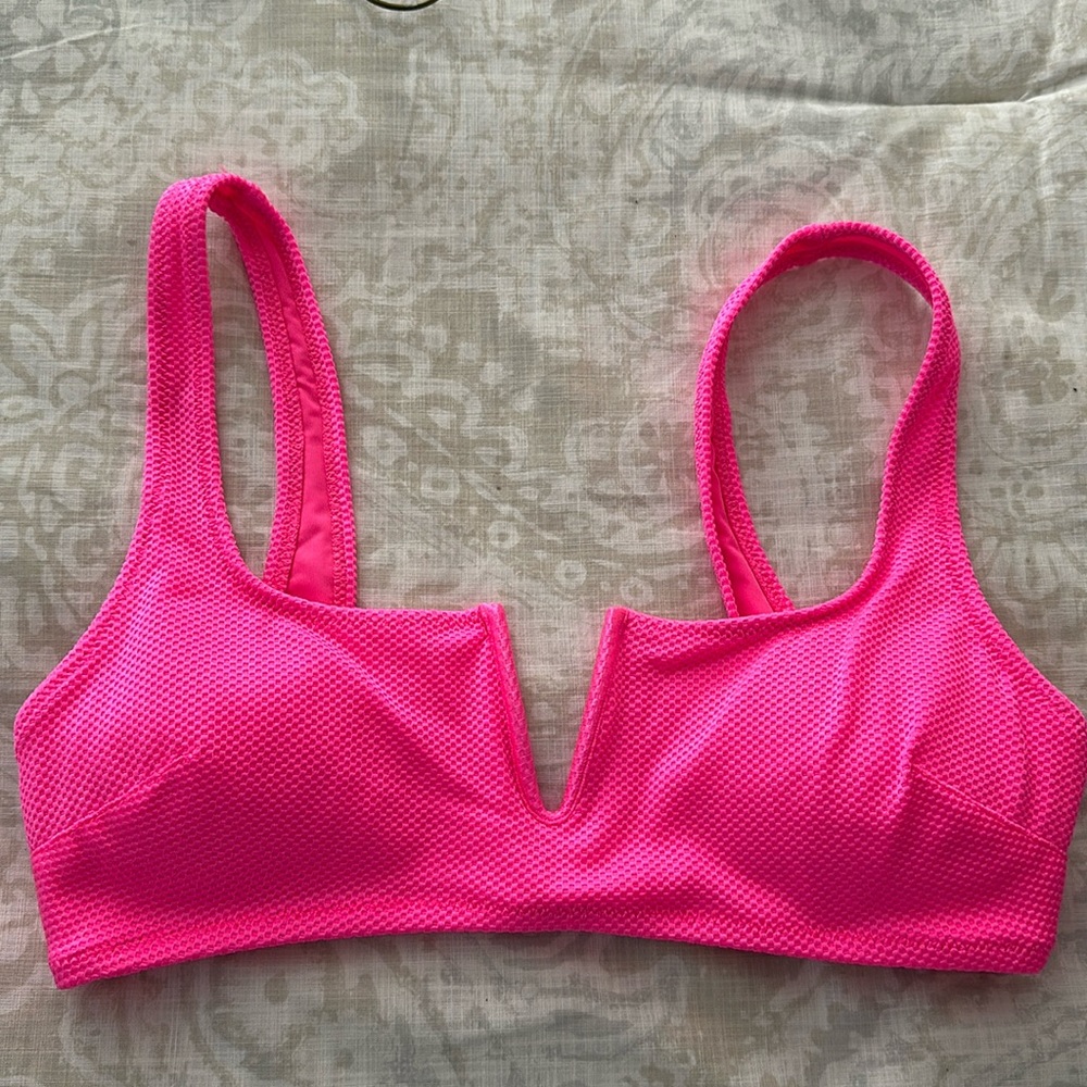 Aerie hot pink bikini top